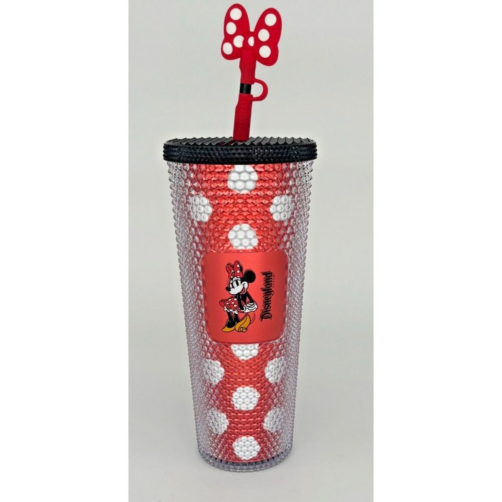 Minie Mouse Jeweled Starbucks Tumbler With Straw From Disneyland Park New in Box
